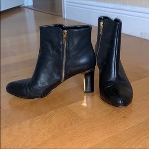 Anne Klein Black Booties With gold Heel detail